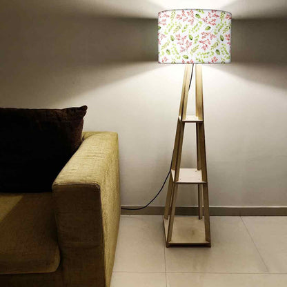 Standing Tripod Lamp  -   Pink Flower Nutcase