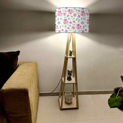 Tripod Floor Lamp  -   Green Flower Nutcase
