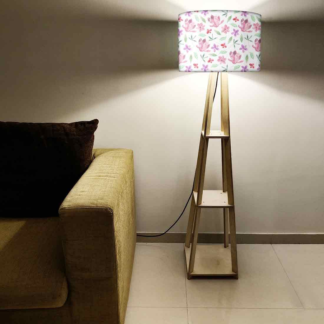 Tripod Floor Lamp  -   Green Flower Nutcase