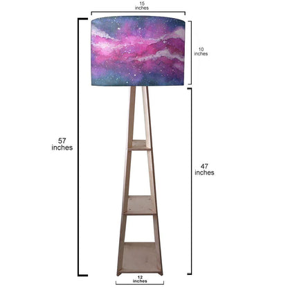 Wooden Shelf Tripod Floor Lamp for Bedroom - Space Nutcase