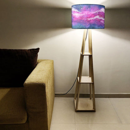 Wooden Shelf Tripod Floor Lamp for Bedroom - Space Nutcase