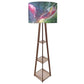 Wooden Tripod Floor Lamp  -   Space Green Watercolor Nutcase