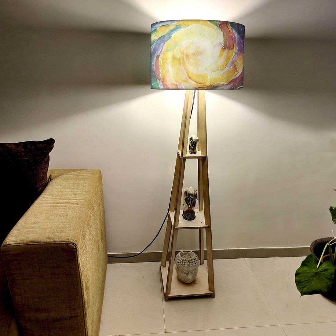 Standing Lamps For Living Room  -   Space Dark Purple Watercolor Nutcase