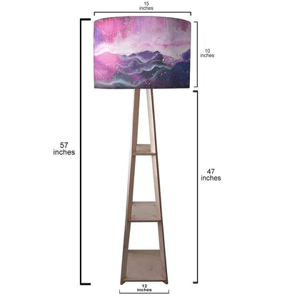 Modern Floor Lamps For Living Room  -   Pink Multicolor Ink Watercolor Nutcase