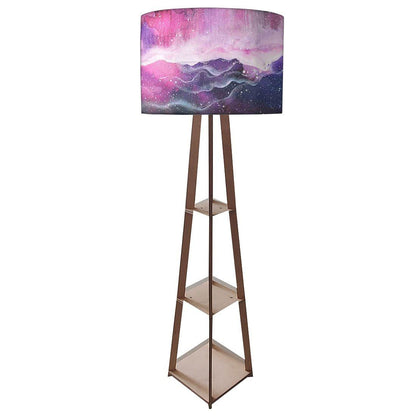 Modern Floor Lamps For Living Room  -   Pink Multicolor Ink Watercolor Nutcase