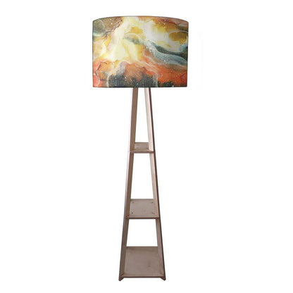 Tall Wooden Standing Lamps  -   Gray Ink Watercolor Nutcase