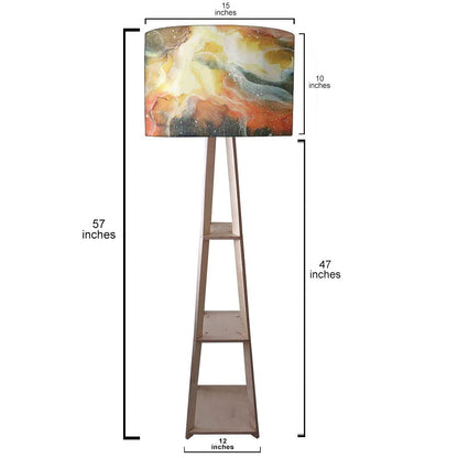 Tall Wooden Standing Lamps  -   Gray Ink Watercolor Nutcase