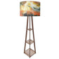 Tall Wooden Standing Lamps  -   Gray Ink Watercolor Nutcase