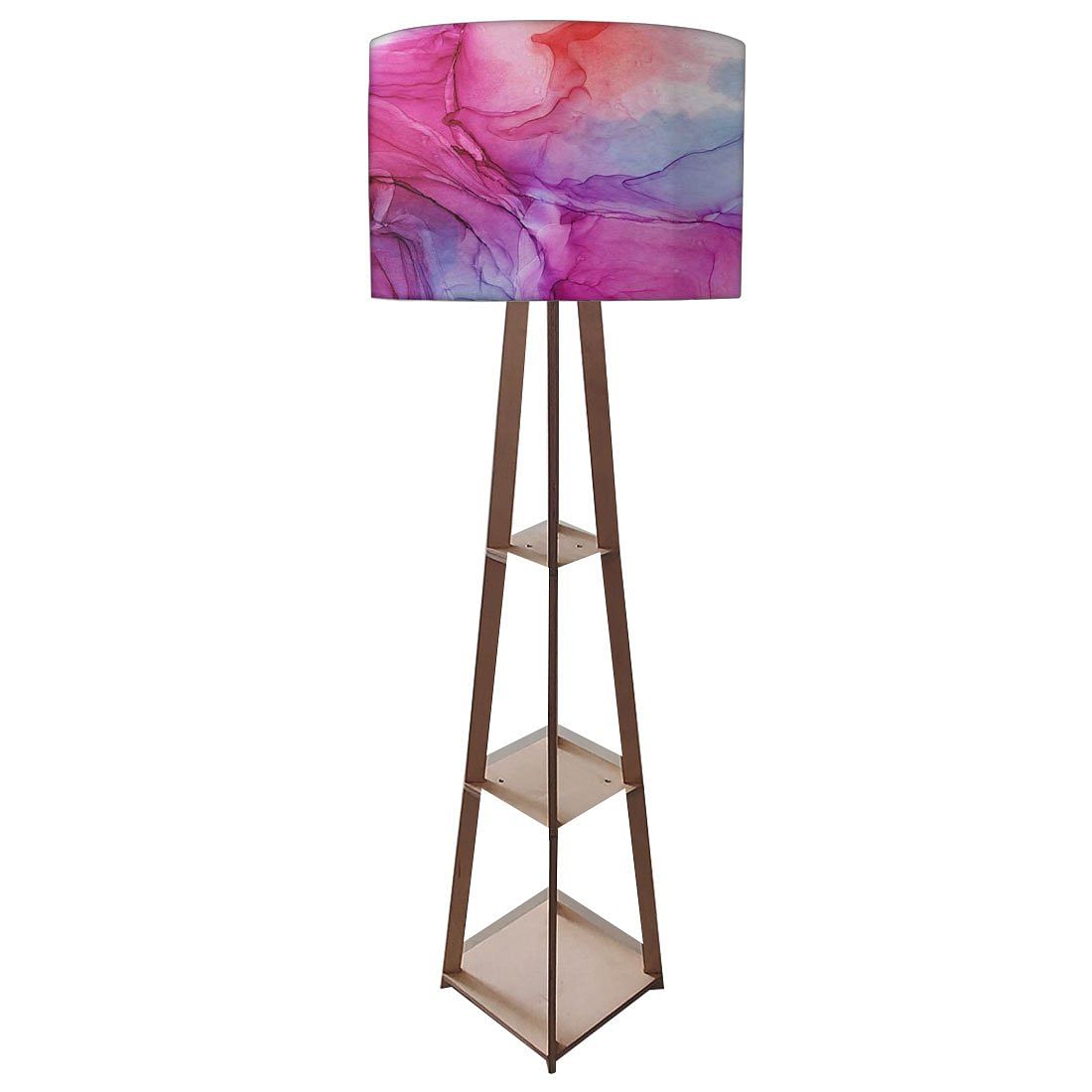 Wooden Corner Lamps with Shelves for Bedroom -  Watercolor Nutcase