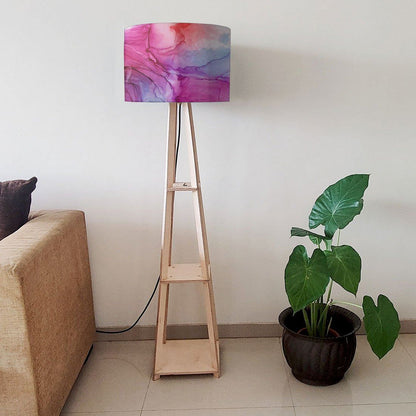 Wooden Corner Lamps with Shelves for Bedroom -  Watercolor Nutcase