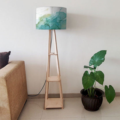 Wooden Floor Lamp  -   Pink Ink Watercolor Nutcase