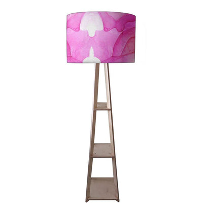 Floor Lamp with Shelves  -   Purple Pink Multicolor Ink Watercolor Nutcase