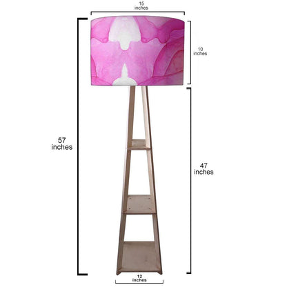 Floor Lamp with Shelves  -   Purple Pink Multicolor Ink Watercolor Nutcase