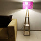 Floor Lamp with Shelves  -   Purple Pink Multicolor Ink Watercolor Nutcase