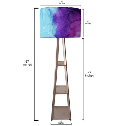 Standing Tripod Lamp  -   Blue Ink Watercolor Nutcase