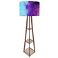 Standing Tripod Lamp  -   Blue Ink Watercolor Nutcase