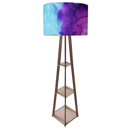 Standing Tripod Lamp  -   Blue Ink Watercolor Nutcase