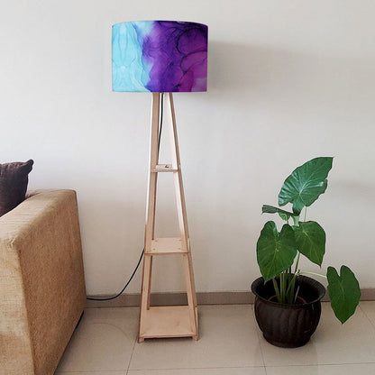 Standing Tripod Lamp  -   Blue Ink Watercolor Nutcase