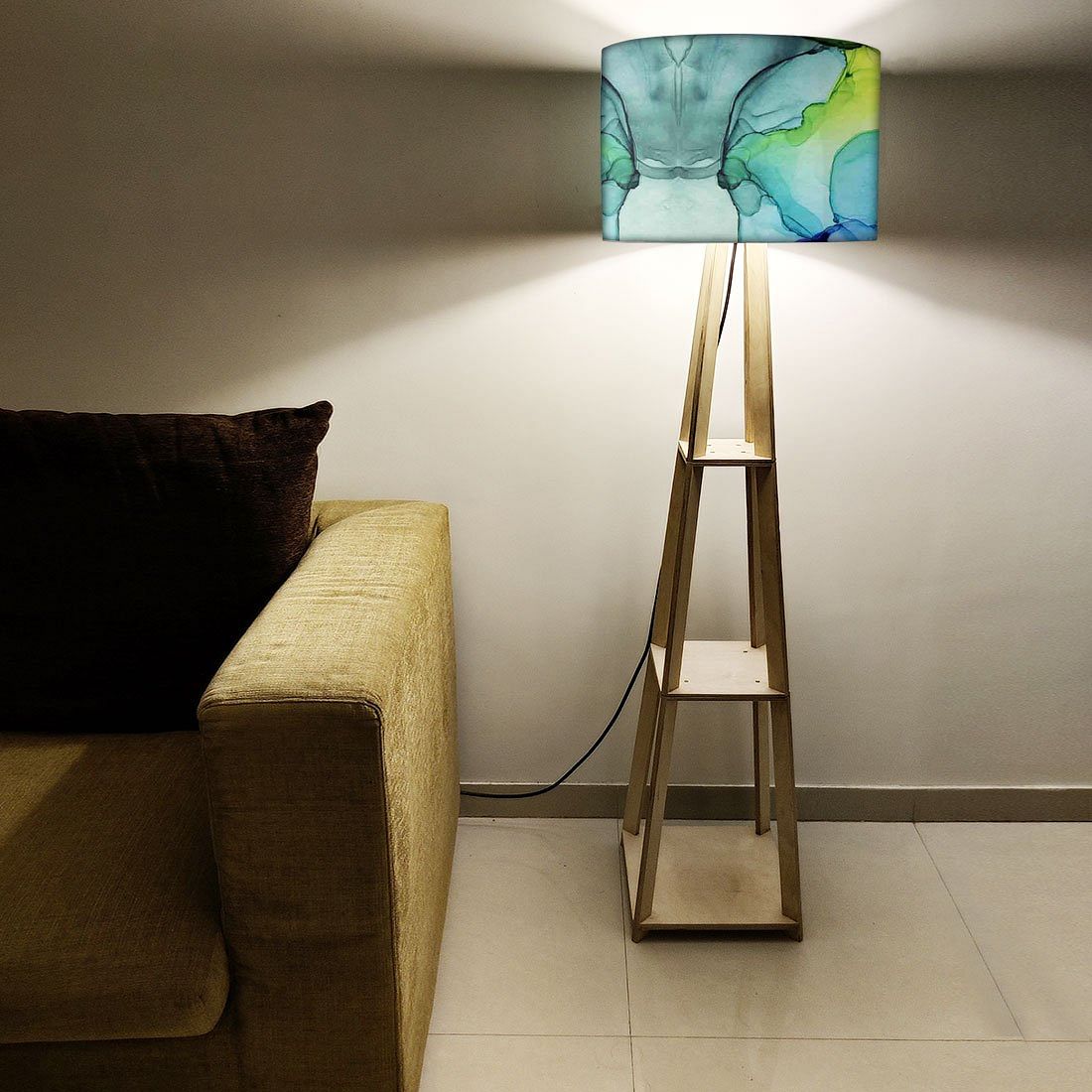 Floor Lamps For Living Room  -   Pink Orange Ink Watercolor Nutcase