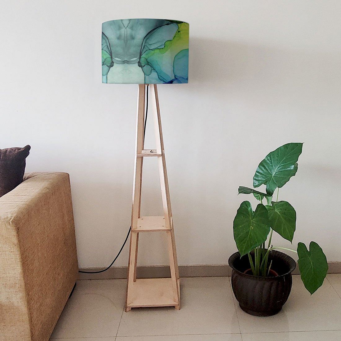 Floor Lamps For Living Room  -   Pink Orange Ink Watercolor Nutcase