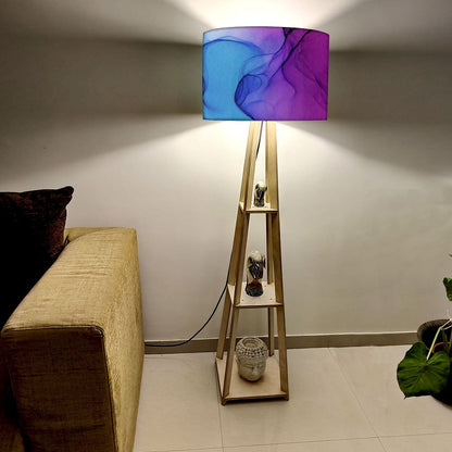 Floor Standing Lamps  -   Blue Ink Watercolor Nutcase