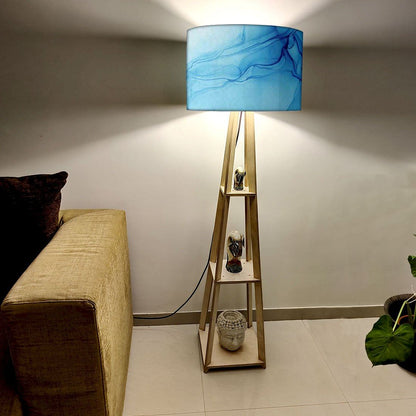 Standing Wooden Tripod Light  -   Purple Ink Watercolor Nutcase