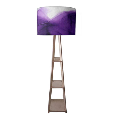 Wooden Tripod Floor Lamp  -   Pink Golden Ink Watercolor Nutcase