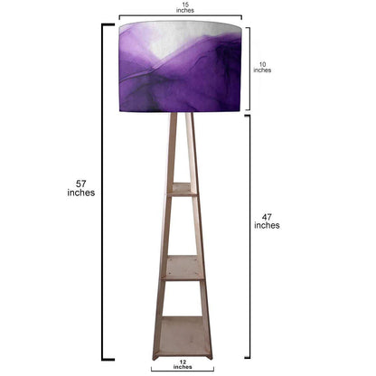 Wooden Tripod Floor Lamp  -   Pink Golden Ink Watercolor Nutcase