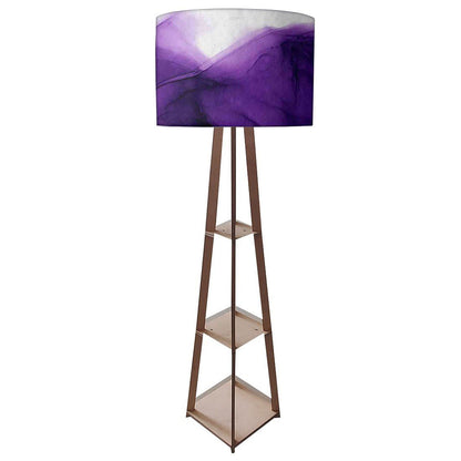 Wooden Tripod Floor Lamp  -   Pink Golden Ink Watercolor Nutcase