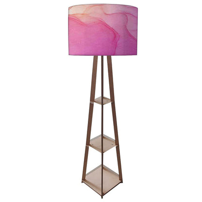 Small Wooden Floor Lamp  -   Black Ink Watercolor Nutcase