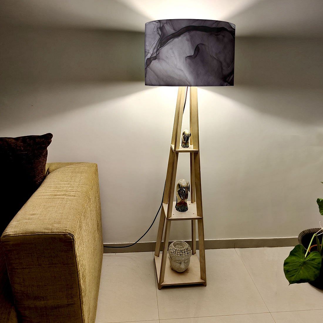 Modern Floor Lamps For Living Room  -   Orange Pink Ink Watercolor Nutcase