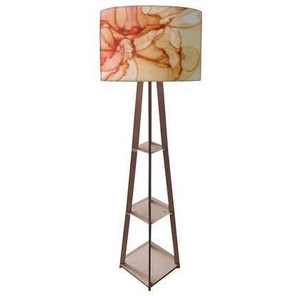Tall Wooden Standing Lamps  -   Purple Multicolor Ink Watercolor Nutcase