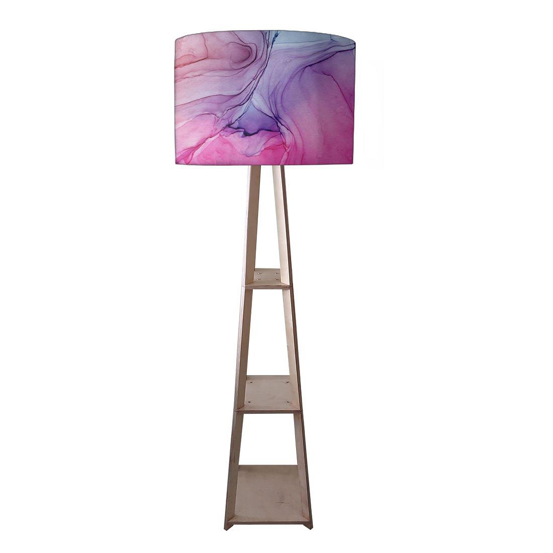 Wooden Floor Shelf Lamps for Living Room - Watercolor Nutcase