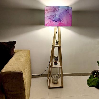 Wooden Floor Shelf Lamps for Living Room - Watercolor Nutcase