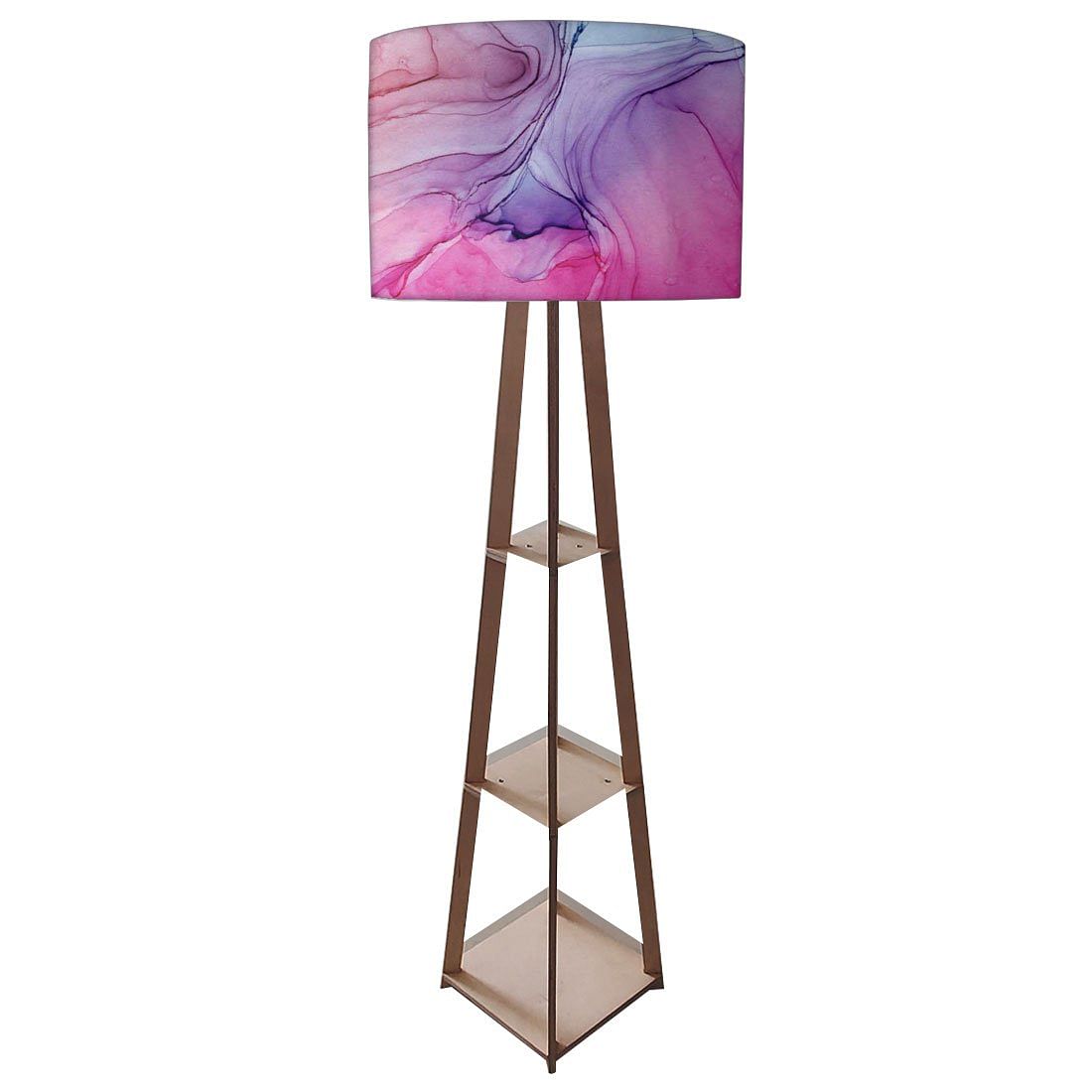 Wooden Floor Shelf Lamps for Living Room - Watercolor Nutcase