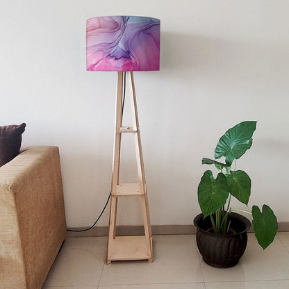 Wooden Floor Shelf Lamps for Living Room - Watercolor Nutcase