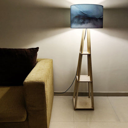 Wooden Floor Lamp  -   Pink Ink Watercolor Nutcase