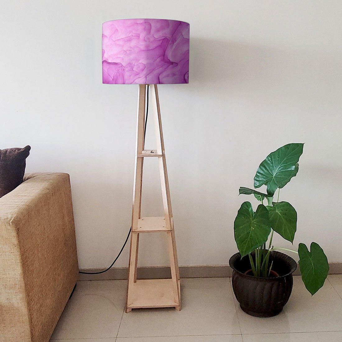 Purple Floor Lamp with Shelves Night Light - Nutcase