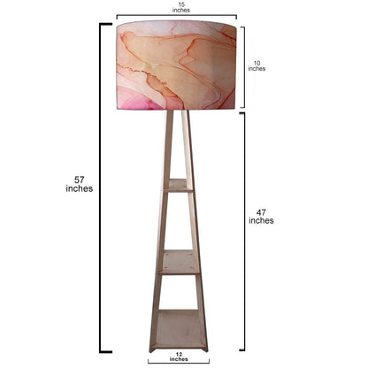 Shelf Tripod Floor Lamp  -   Green Purple Ink Watercolor Nutcase