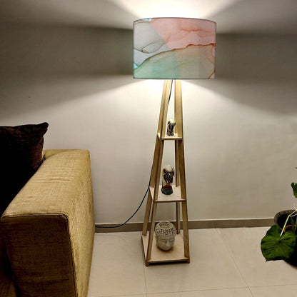 Floor Standing Lamps  -   Gray Purple Ink Watercolor Nutcase