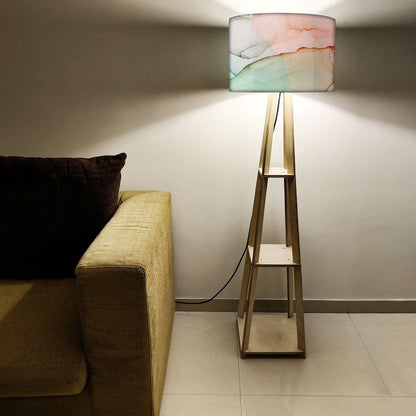 Floor Standing Lamps  -   Gray Purple Ink Watercolor Nutcase