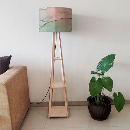 Floor Standing Lamps  -   Gray Purple Ink Watercolor Nutcase