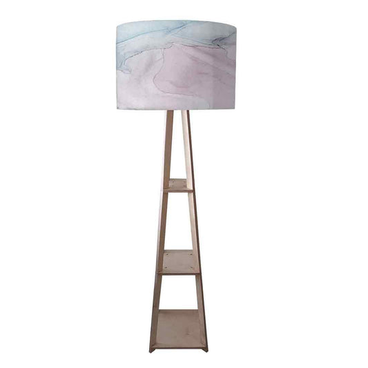 Standing Wooden Tripod Light  -   Red Pink Ink Watercolor Nutcase