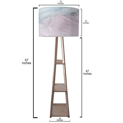Standing Wooden Tripod Light  -   Red Pink Ink Watercolor Nutcase