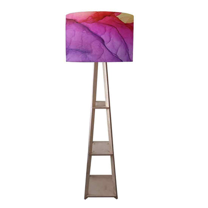 Wooden Tripod Floor Lamp  -   Yellow Ink Watercolor Nutcase