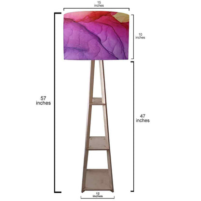 Wooden Tripod Floor Lamp  -   Yellow Ink Watercolor Nutcase