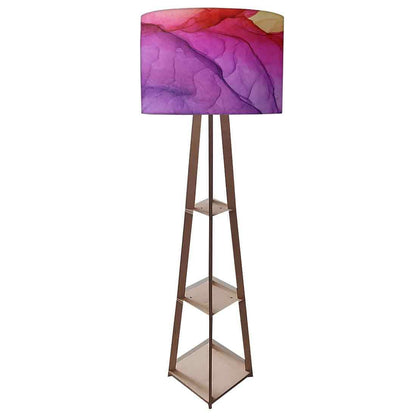 Wooden Tripod Floor Lamp  -   Yellow Ink Watercolor Nutcase