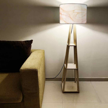 Standing Lamps For Living Room  -   Pink Yellow Ink Watercolor Nutcase