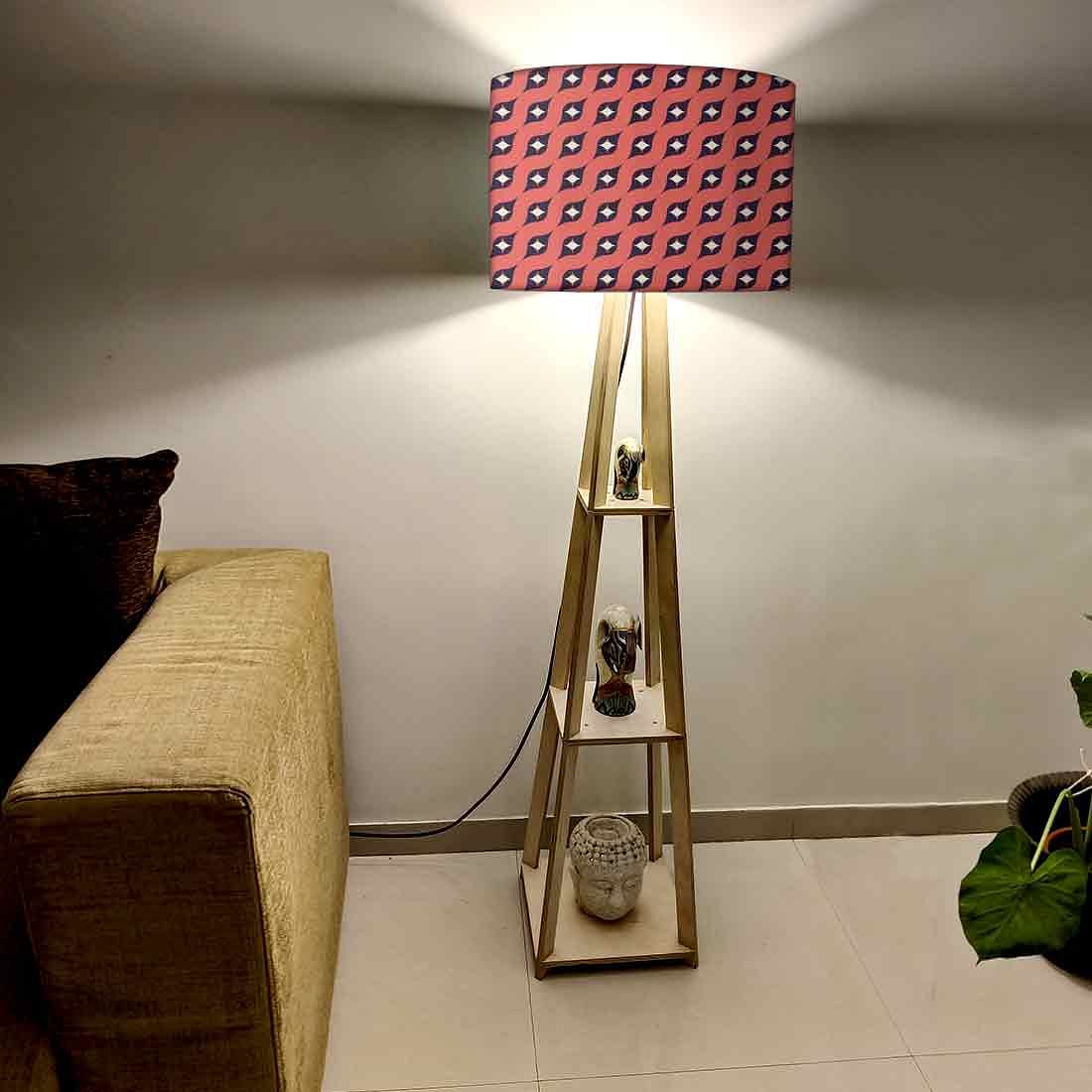 Tall Wooden Standing Lamps  -   Retro Pattern Nutcase