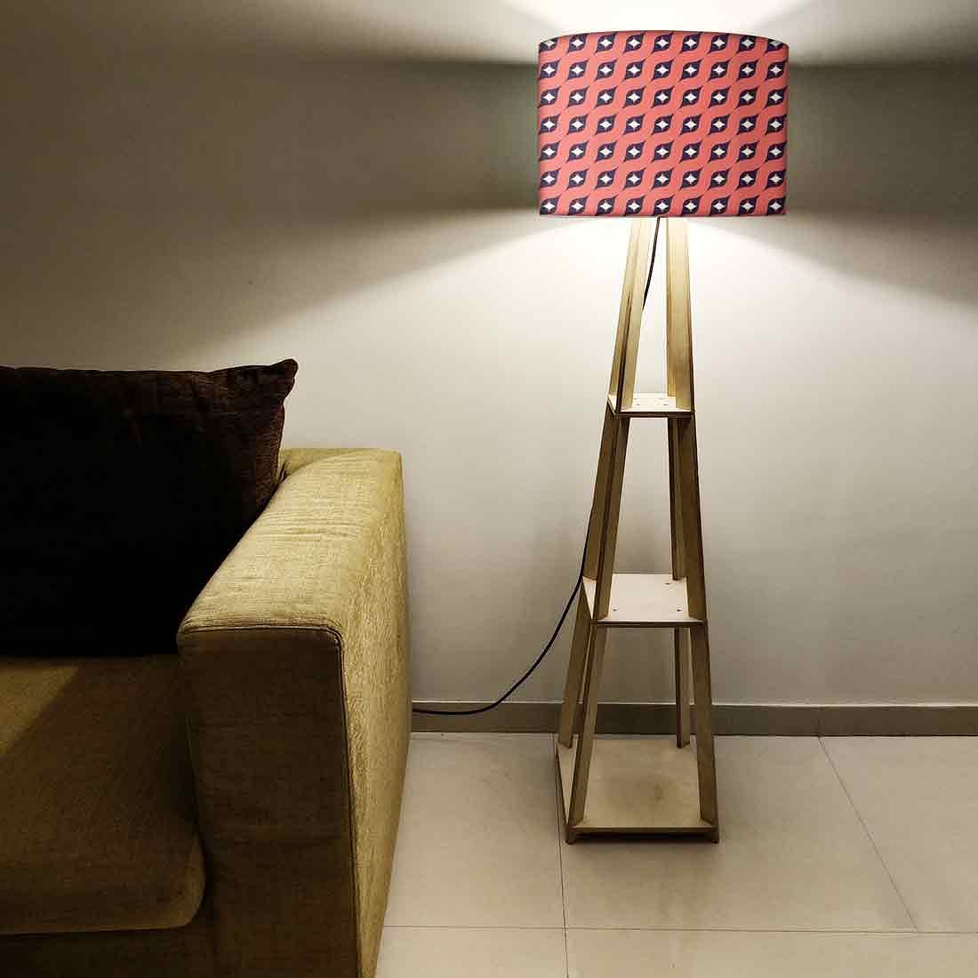 Tall Wooden Standing Lamps  -   Retro Pattern Nutcase